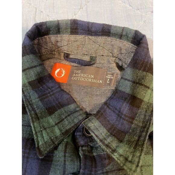 The American Outdoorsman Men’s Plaid Flannel Shirt Large - Picture 3 of 4